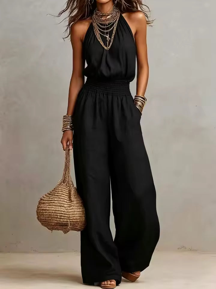 Audrey – Halter Neck Wide-Leg Jumpsuit