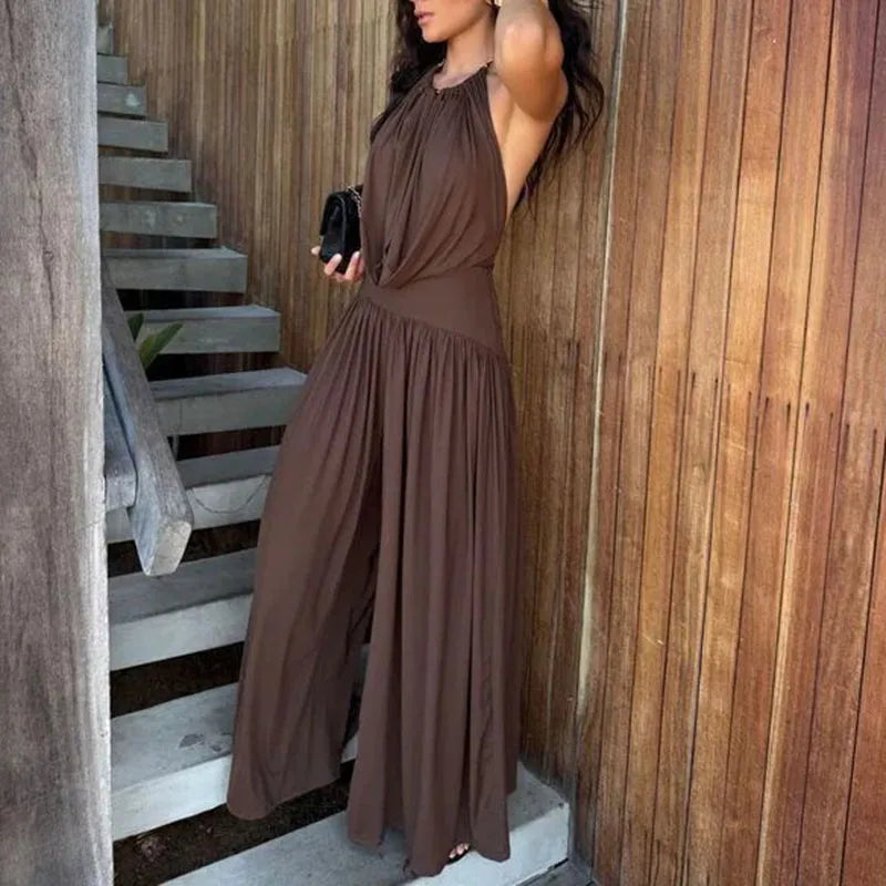Miranda – Halter Neck Wide Leg Jumpsuit