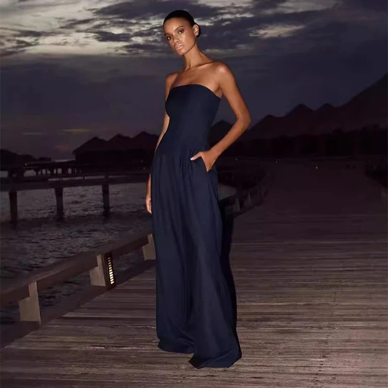 Valerie – Strapless Wide-Leg Elegant Jumpsuit