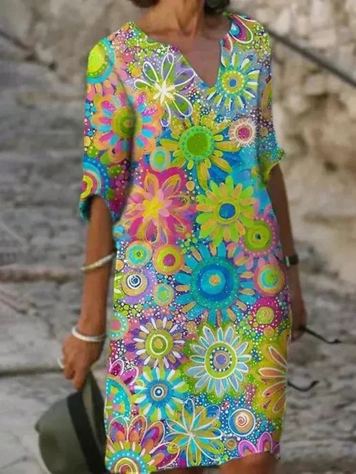 Leila | Vibrant Floral Midi Dress