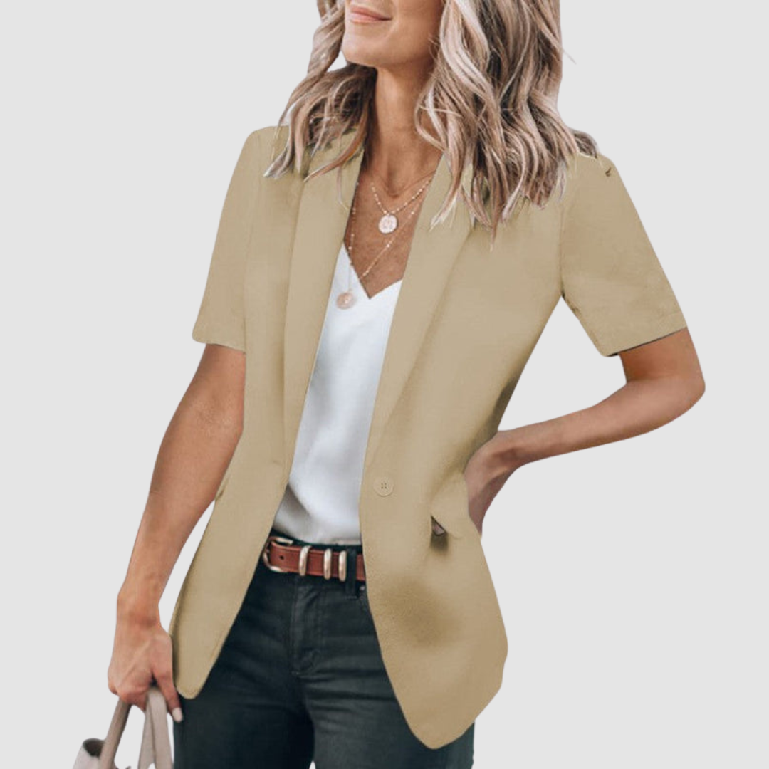 Nesta – Short Sleeve Open Front Blazer