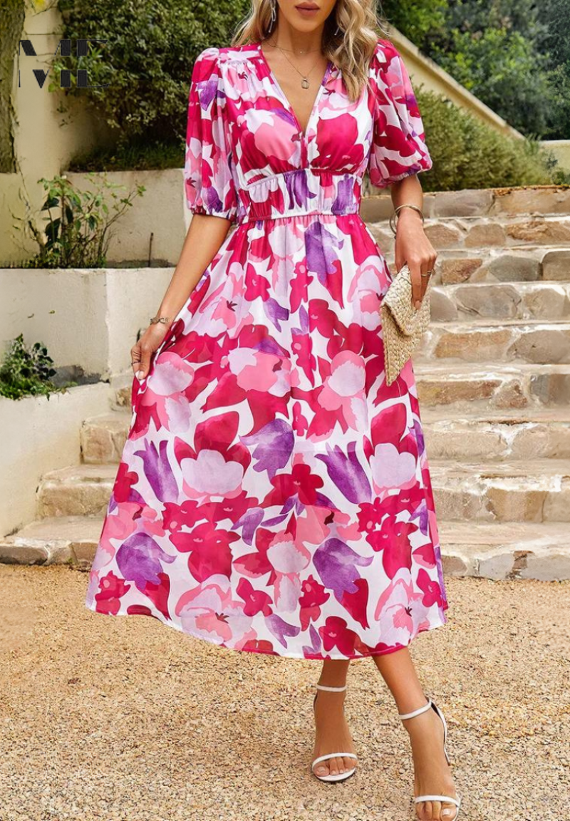 Adele | Elegant Floral Dress