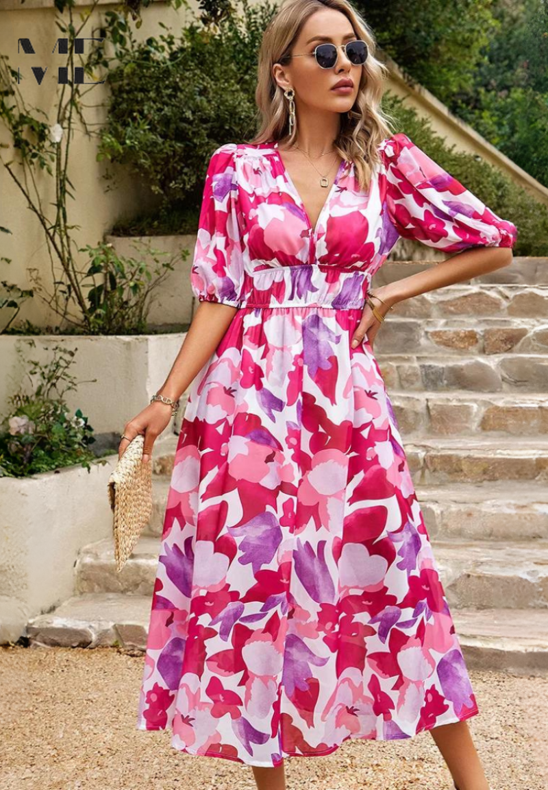 Adele | Elegant Floral Dress
