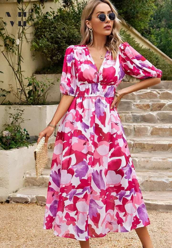 Adele | Elegant Floral Dress