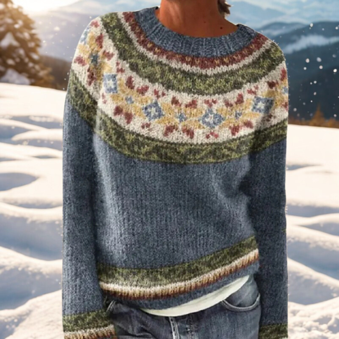 Beverley – Fair Isle Knit Jumper with Nordic Detail