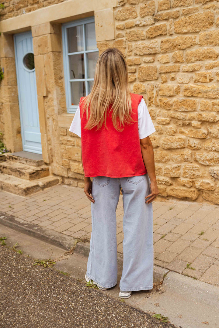 Muriel – Vintage Button-Front Sleeveless Waistcoat