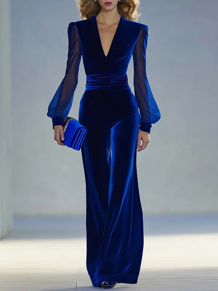 Sibyl – Velvet Wide-Leg Evening Jumpsuit