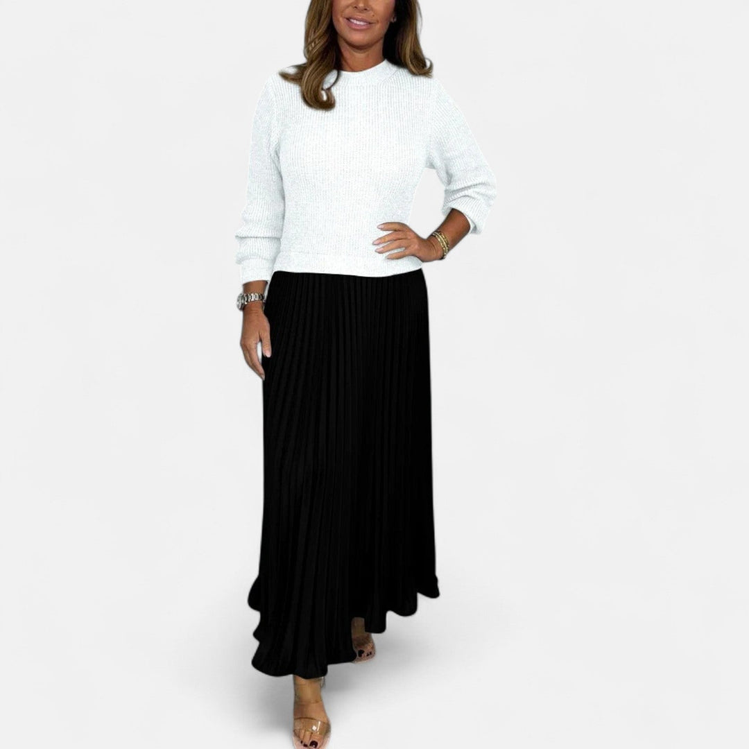Karlee | Maxi Dress with Jumper and Pleated Skirt