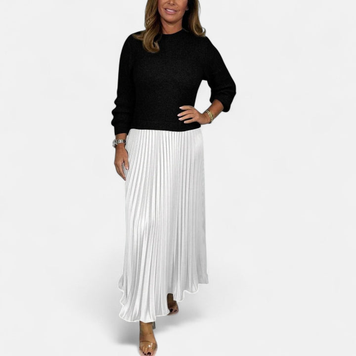 Karlee | Maxi Dress with Jumper and Pleated Skirt