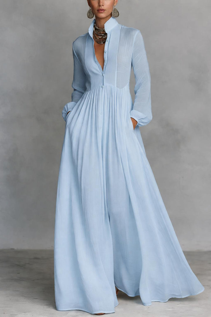 Edythe | Flowing Button-Front Maxi Dress