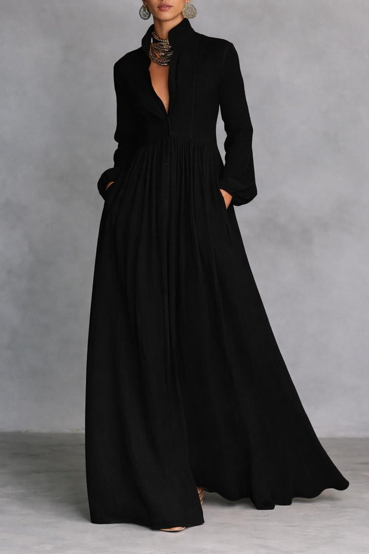 Edythe | Flowing Button-Front Maxi Dress