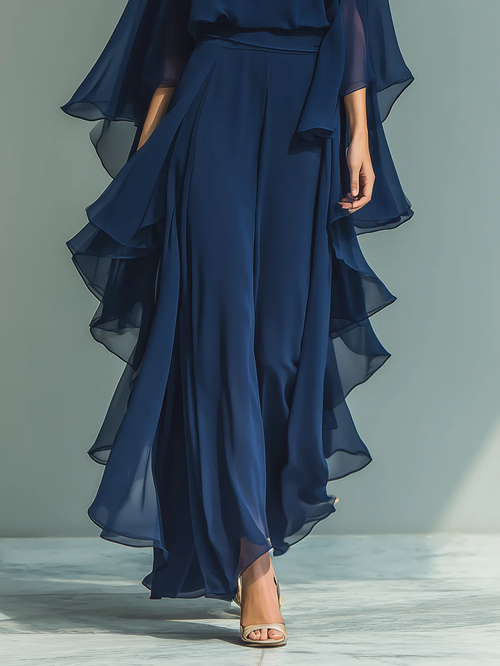 Emelia | Cape-Sleeve Evening Jumpsuit