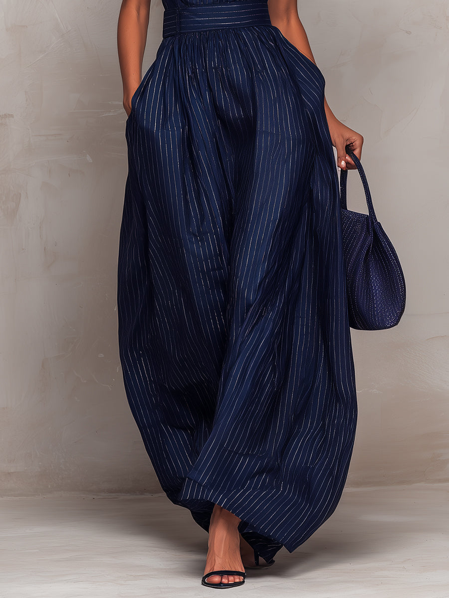 Belinda – Elegant Wide-Leg Striped Jumpsuit