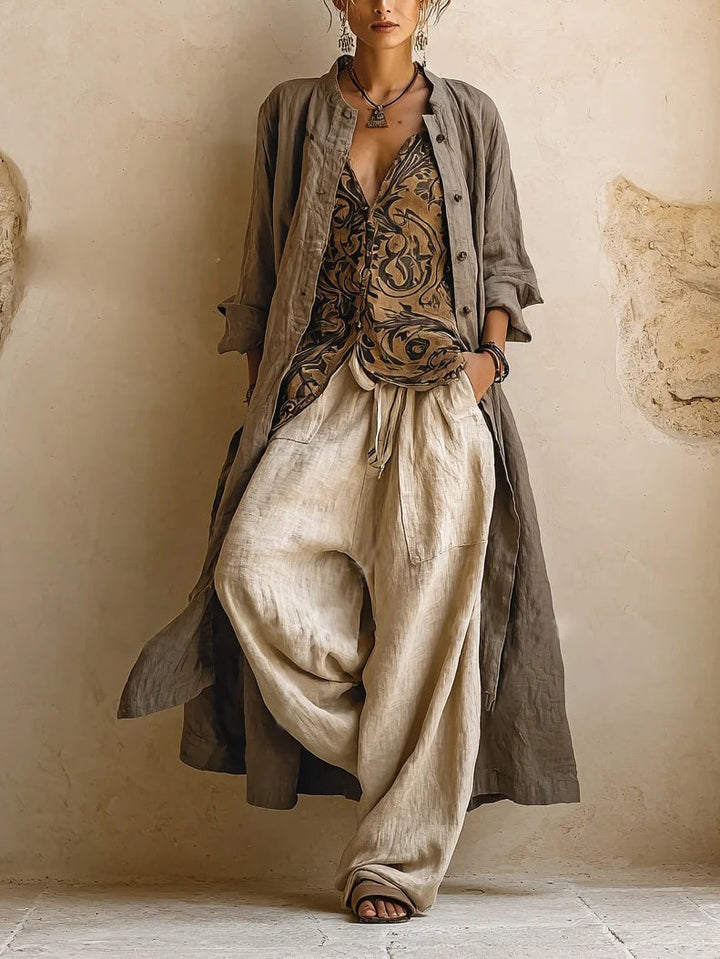 Caoimhe – Layered Wide-Leg Three-Piece Set