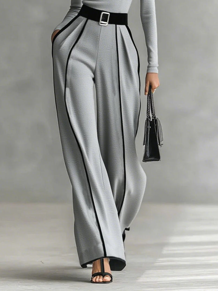 Violet | Polo Neck Wide-Leg Trousers Set