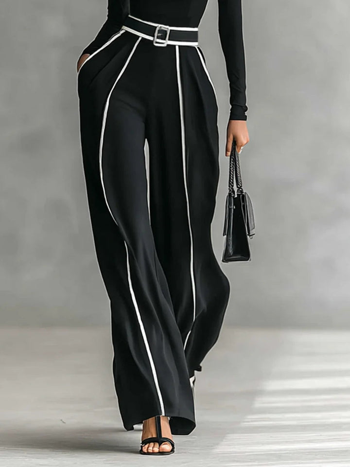 Violet | Polo Neck Wide-Leg Trousers Set
