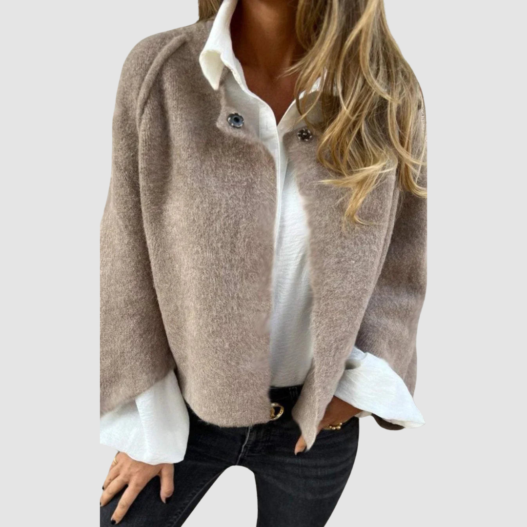 Elspeth – Soft Knit Cardigan with Jewel Buttons