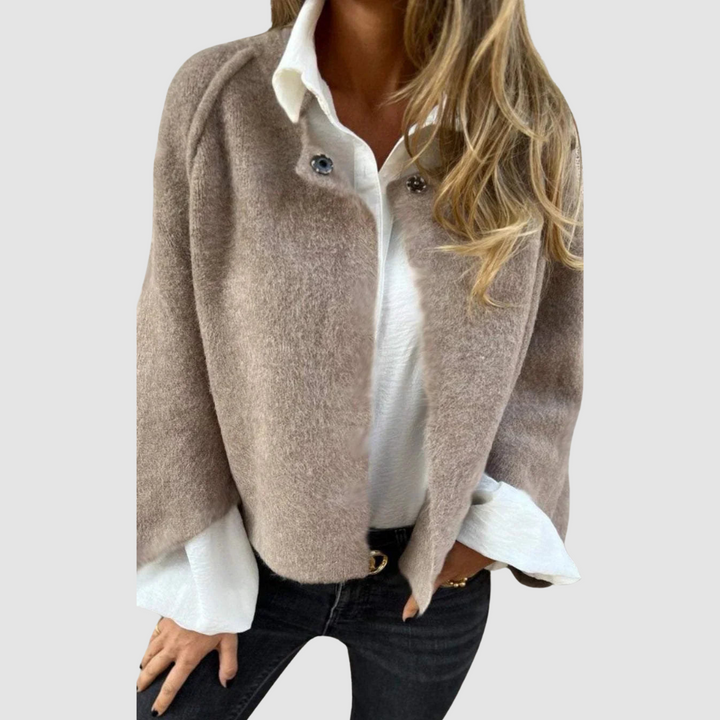 Elspeth – Soft Knit Cardigan with Jewel Buttons