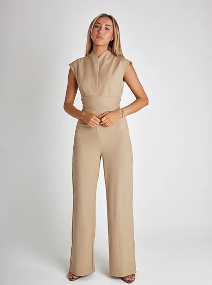 Mirren – Sleeveless Belted Wide-Leg Jumpsuit