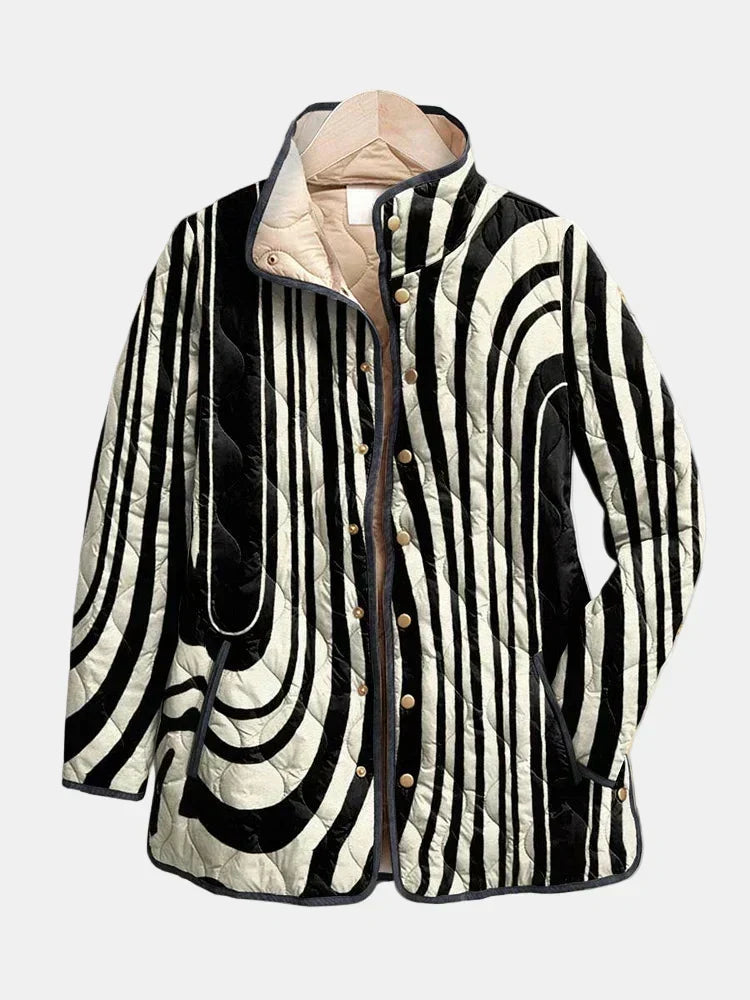 Marguerite – Quilted Abstract Print Jacket