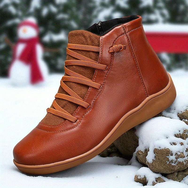 Mavis – Lace-Up Ankle Boots with Side Zip