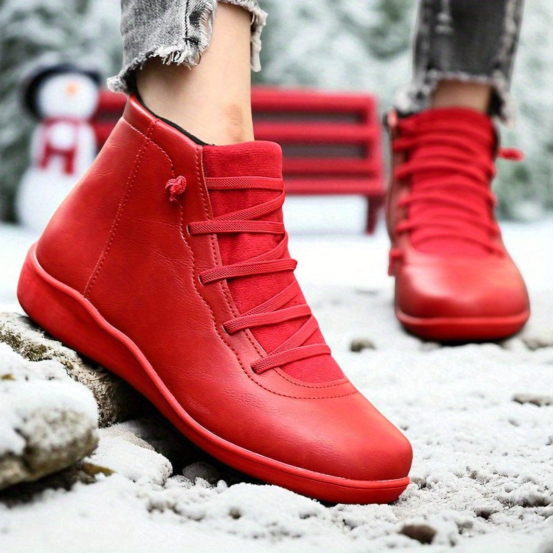 Mavis – Lace-Up Ankle Boots with Side Zip