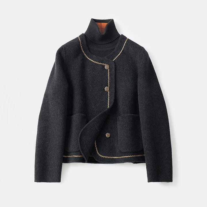 Nadine – Knit Jacket with Contrast Trim