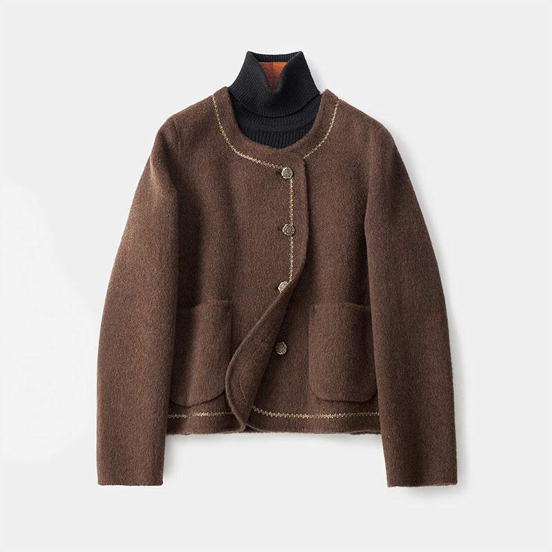 Nadine – Knit Jacket with Contrast Trim