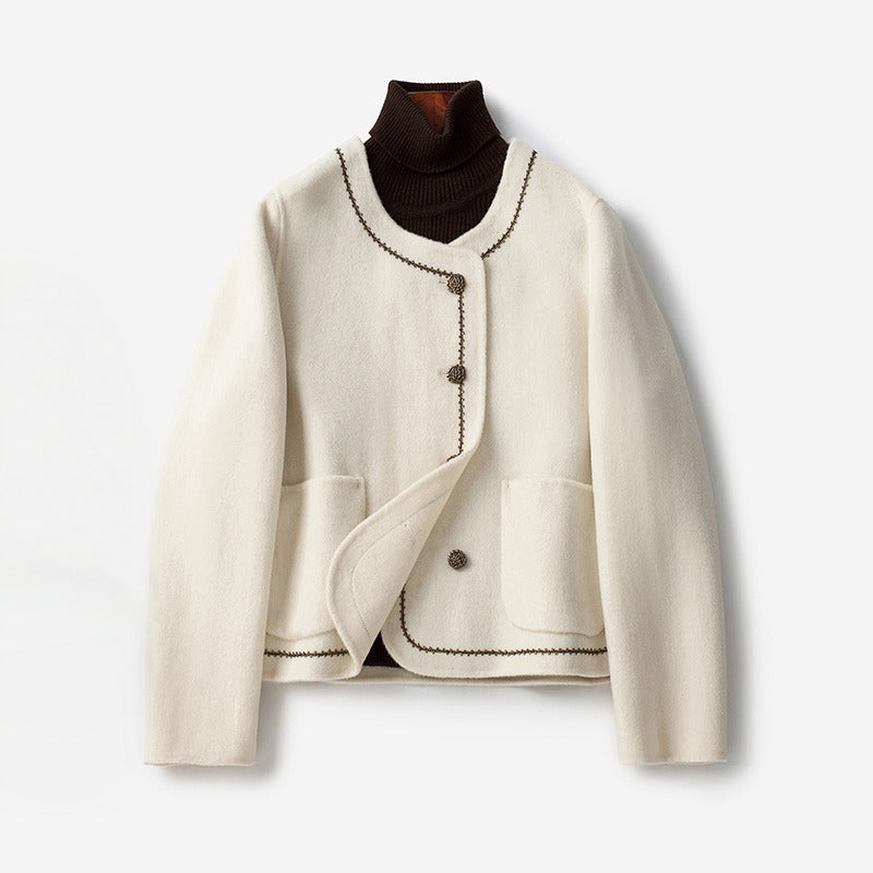 Nadine – Knit Jacket with Contrast Trim