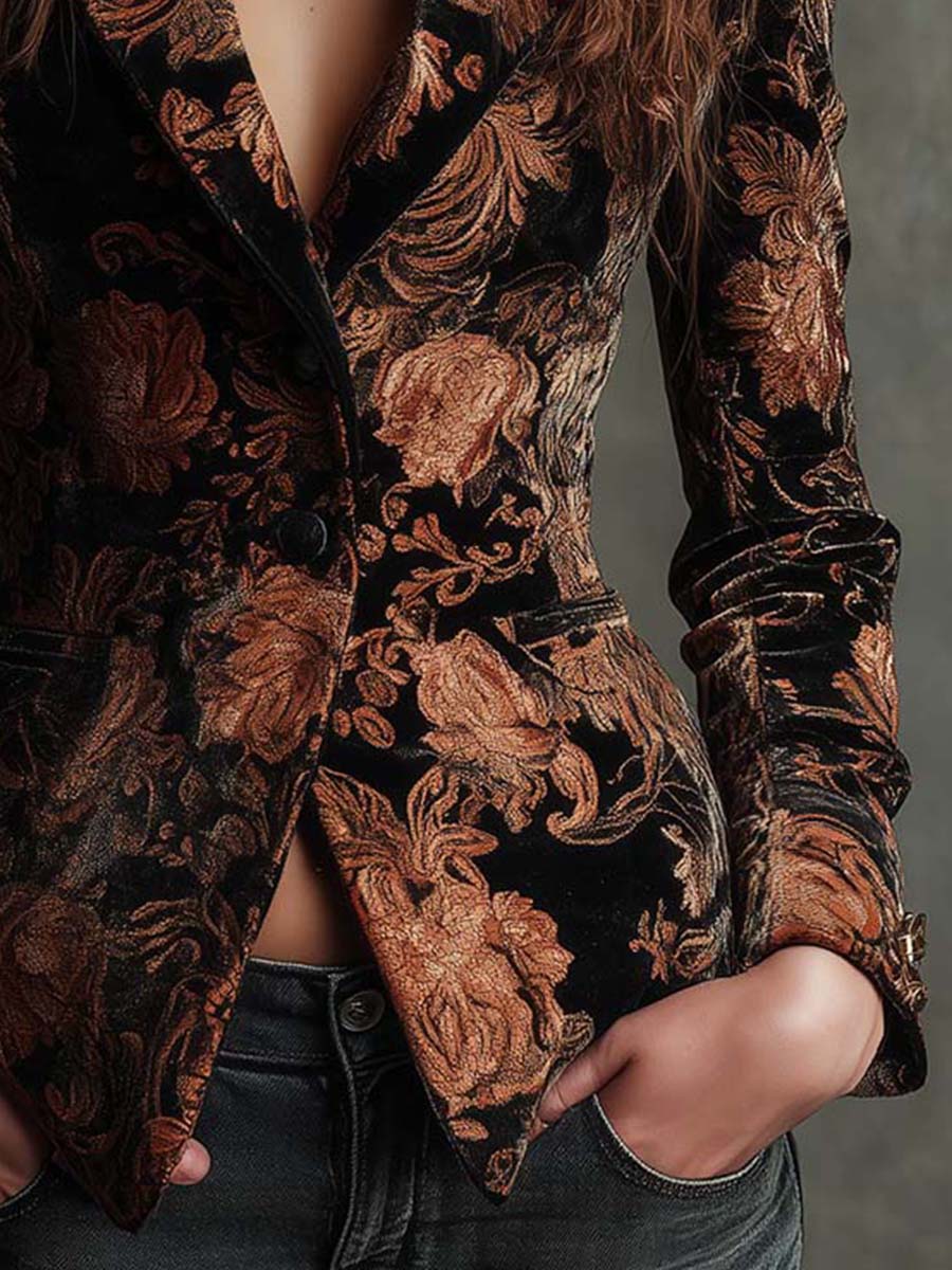 Mairead – Baroque Floral Tailored Blazer