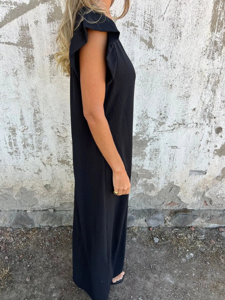 Freya – Leopard Print Midi Dress with Pockets
