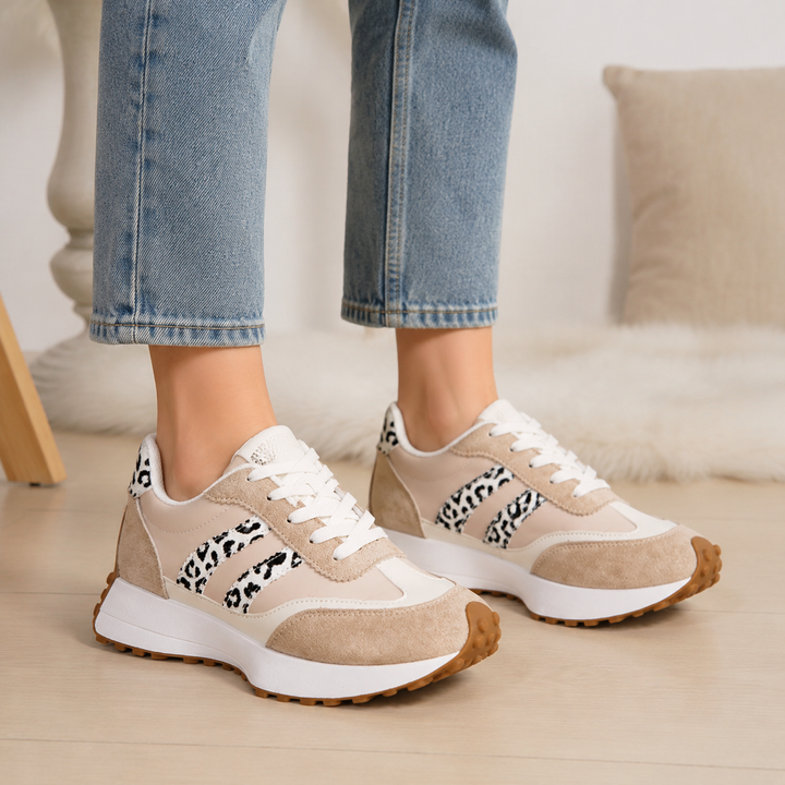 Octavia – Leopard Print Lace-Up Trainers