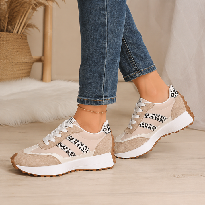 Octavia – Leopard Print Lace-Up Trainers