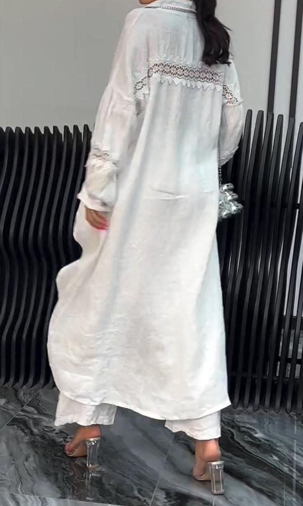 Jessamy – Linen-Look Longline Shirt and Wide-Leg Set