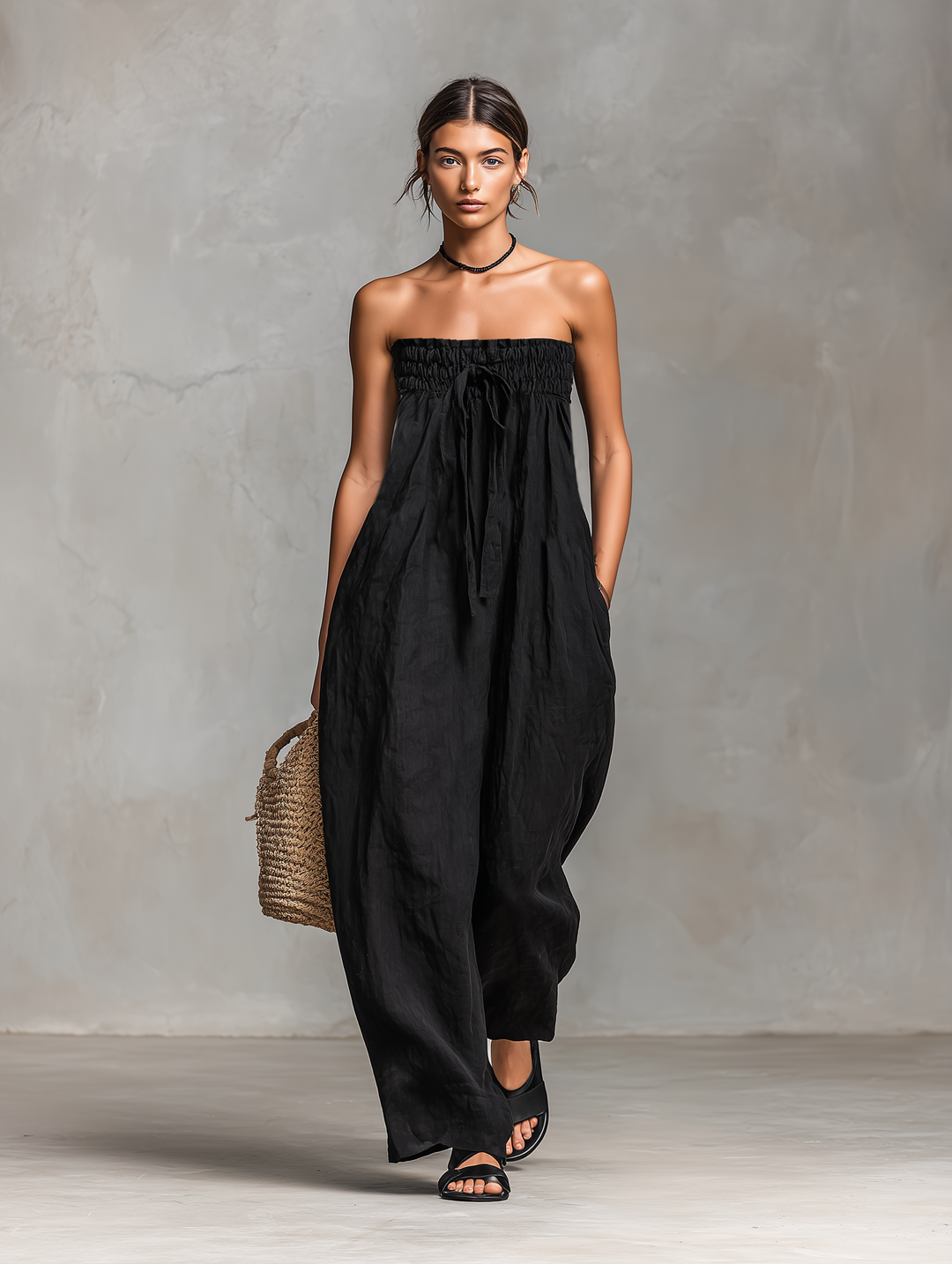 Maryam – Relaxed Strapless Wide-Leg Jumpsuit