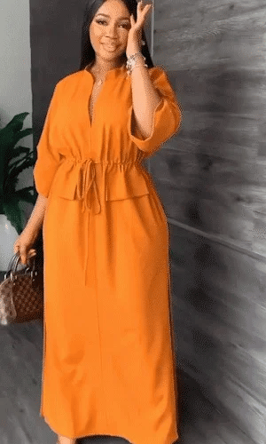 Esme – Drawstring Waist Casual Maxi Dress