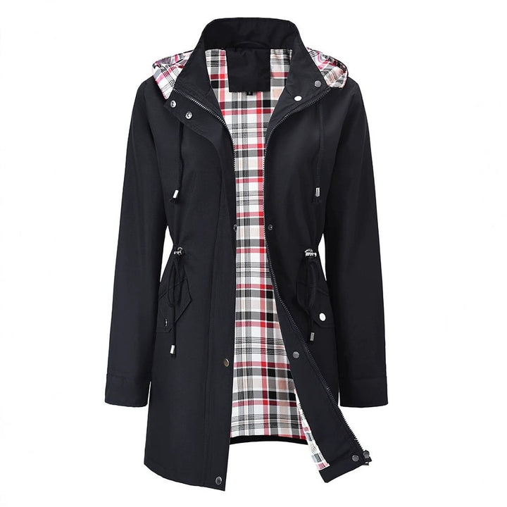 Camilla – Hooded Raincoat with Checked Lining