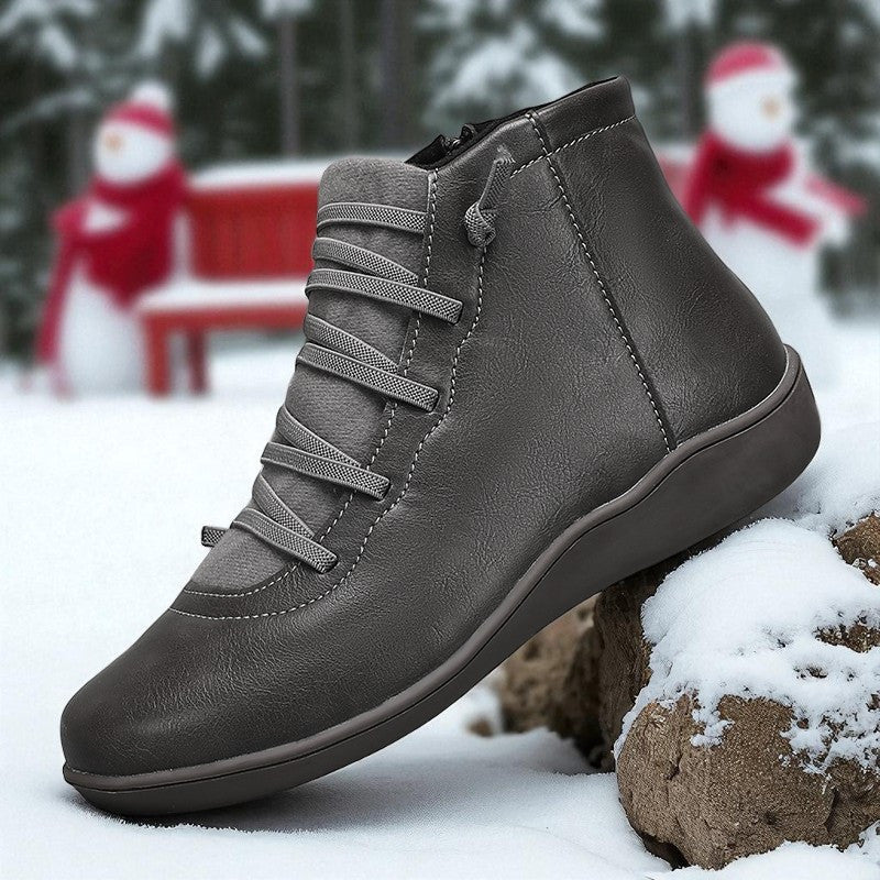 Mavis – Lace-Up Ankle Boots with Side Zip
