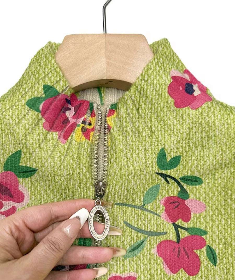Honora – Floral Print Zip-Up Jacket