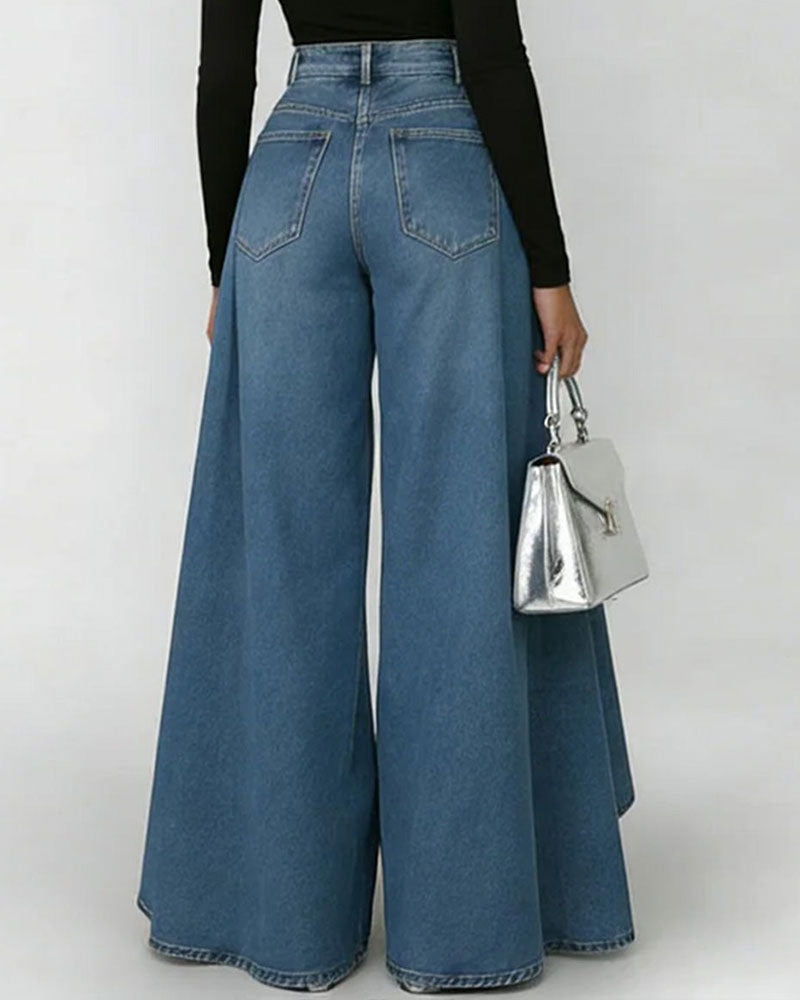 Nadine – High-Waist Wide-Leg Denim Jeans