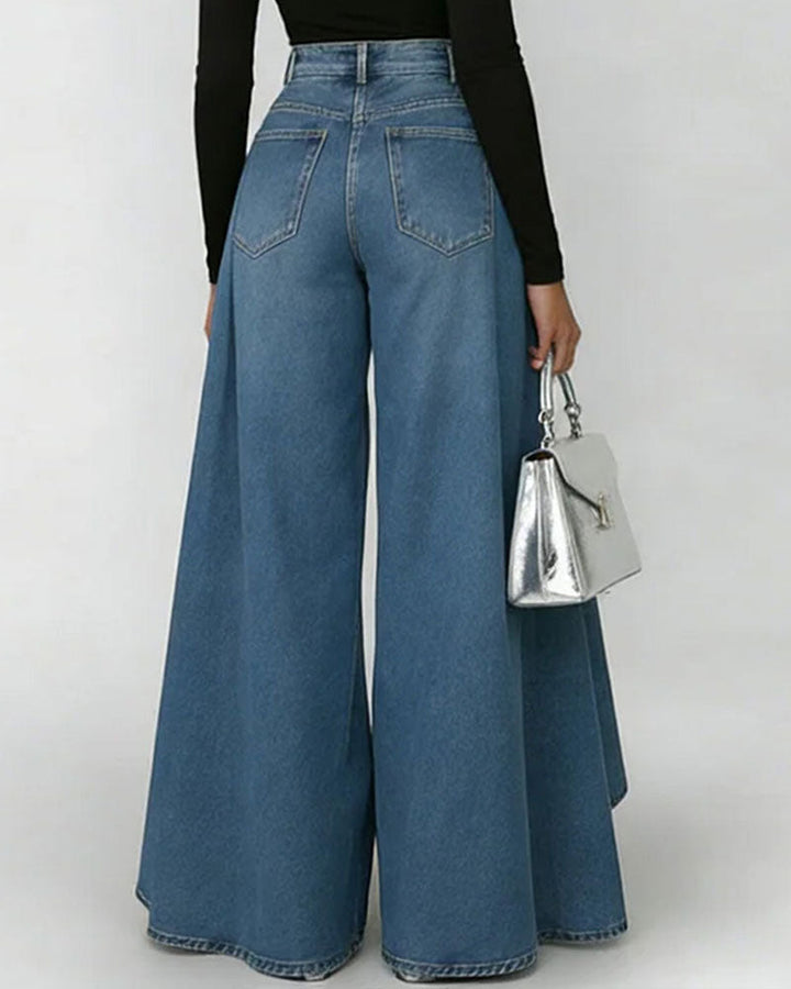 Nadine – High-Waist Wide-Leg Denim Jeans