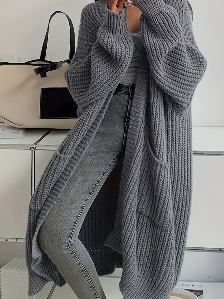 Ethel – Longline Chunky Knit Open Cardigan