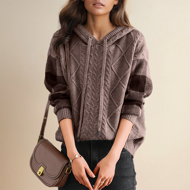 Veronica – Cable Knit Hooded Jumper