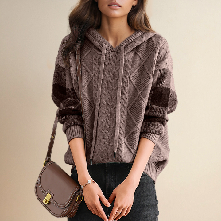 Veronica – Cable Knit Hooded Jumper