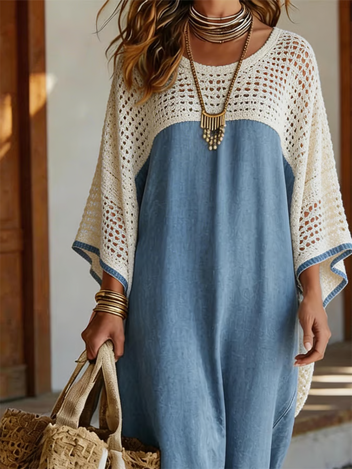 Eponine – Crochet Panel Relaxed Maxi Dress