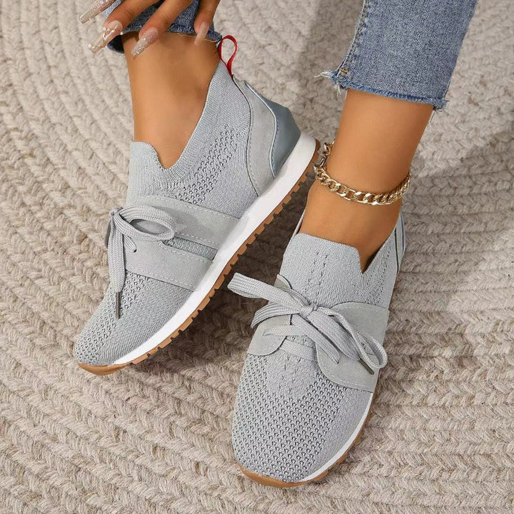 Catherine – Lace-Up Knit Mesh Trainers