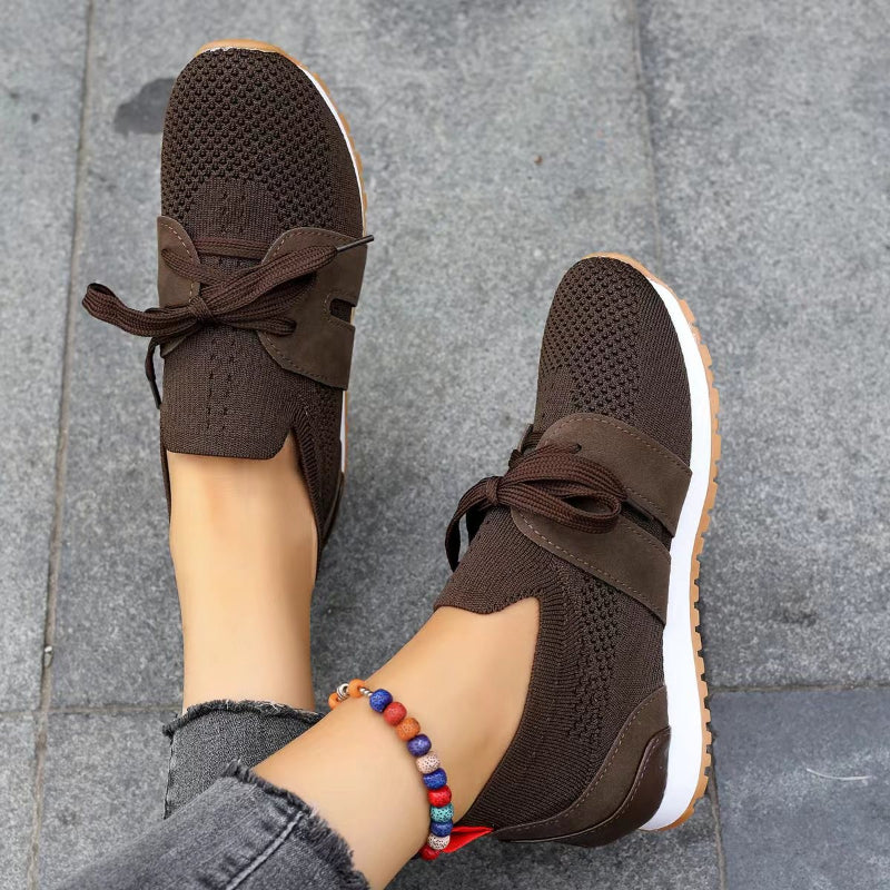 Catherine – Lace-Up Knit Mesh Trainers