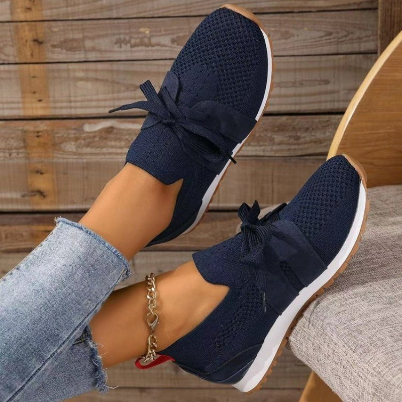 Catherine – Lace-Up Knit Mesh Trainers