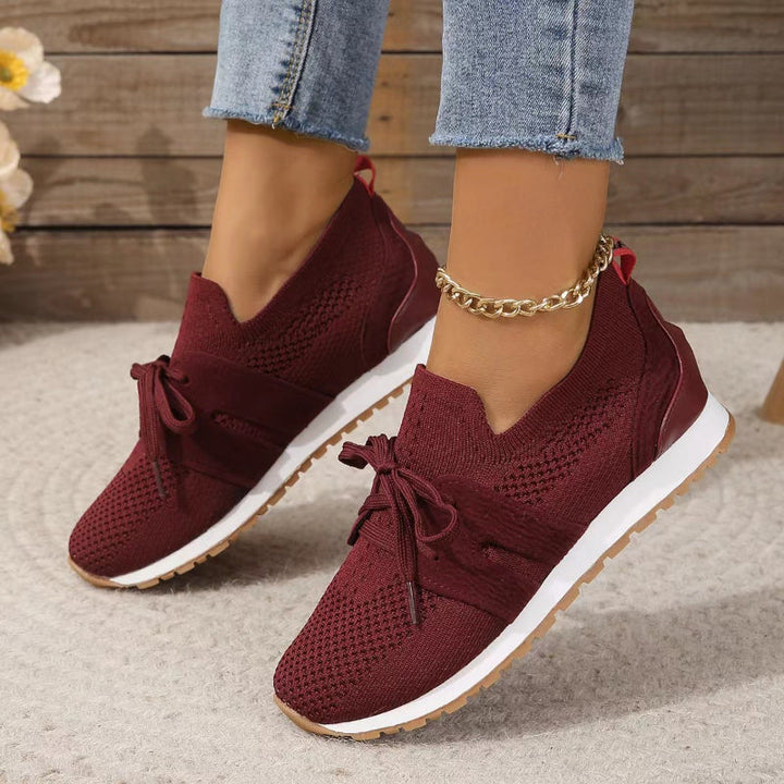 Catherine – Lace-Up Knit Mesh Trainers