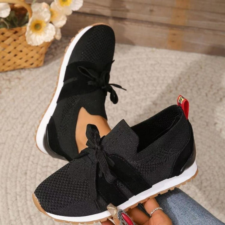 Catherine – Lace-Up Knit Mesh Trainers